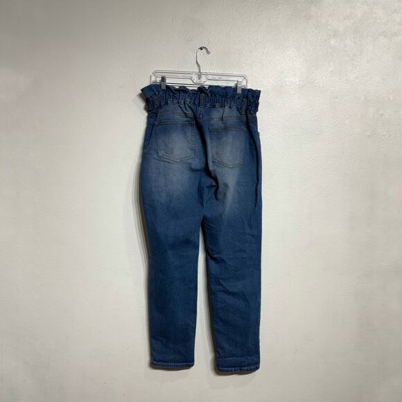 Almost Famous Blue Paperbag Jeans Sz L - Picture 6 of 9